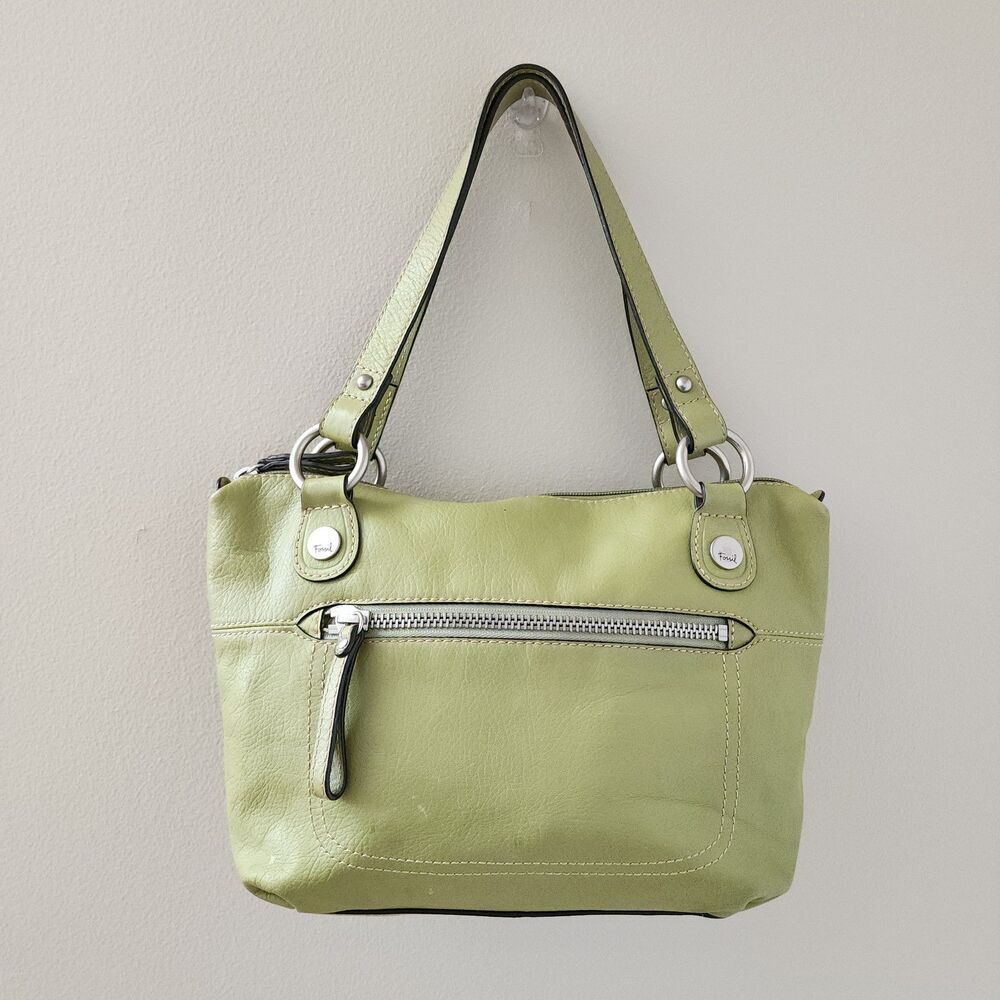 Fossil Olive Green Pebble Leather Hobo Bag Shoulder Bag - Picture 3 of 9